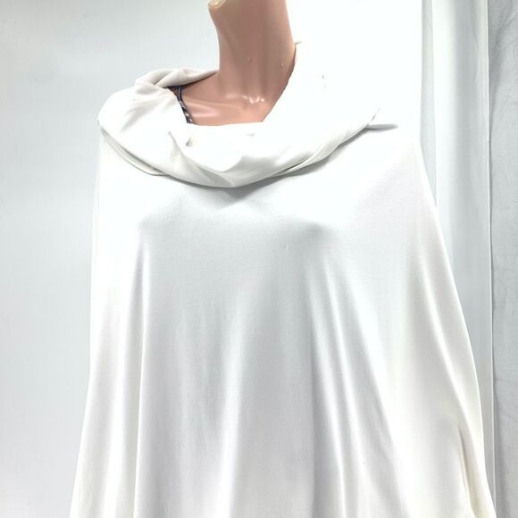 Carilyn Vaile White Cowl Neck Cape Top - Picture 7 of 12